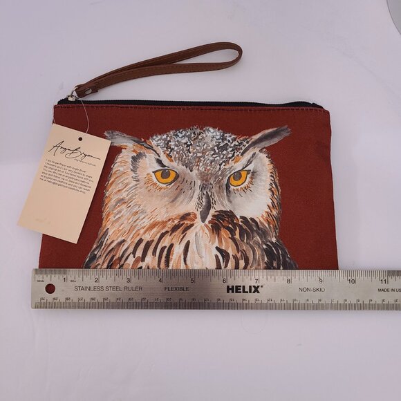 Owl Zipper Pouch Wristlet by Angie Bryan - Picture 4 of 7